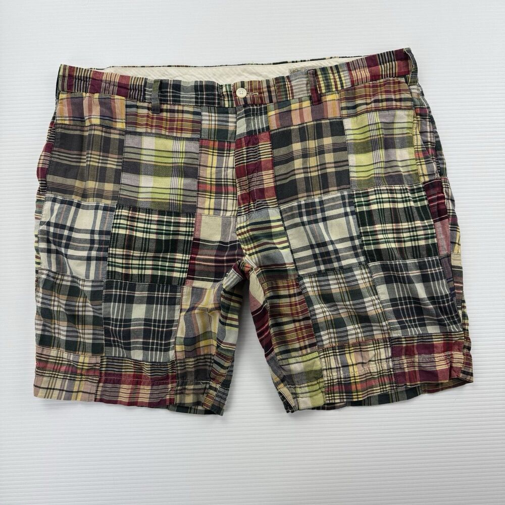 Polo Ralph Lauren Shorts Mens 42 Patchwork Madras Plaid Classic Fit Cotton